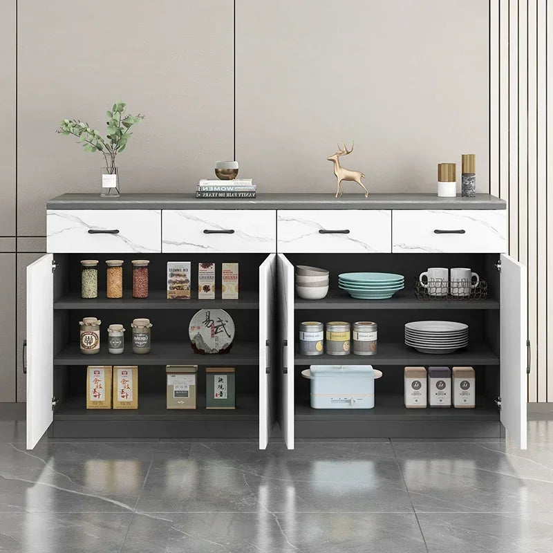 Meuble de cuisine complet en draps blancs, design de rangement blanc, armoire de cuisine nordique en bois, étagères complètes de luxe, meuble de cuisine