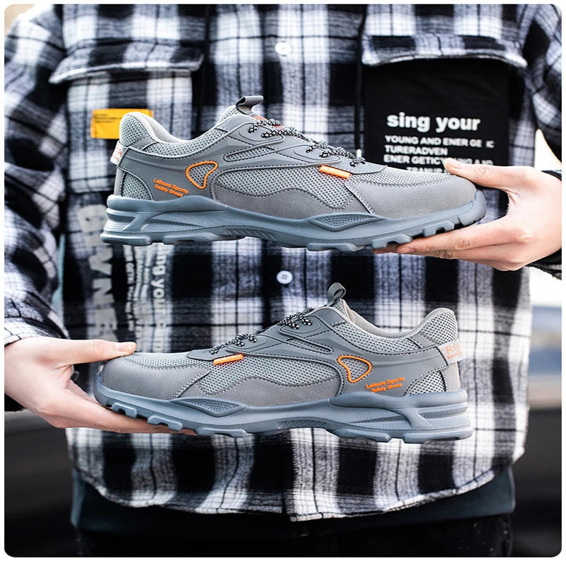 Chaussures de sécurité pour hommes, nouvelles chaussures de travail à embout en acier pour hommes, baskets de travail anti-perforation, chaussures de protection pour hommes, bottes de travail pour hommes, bottes de sécurité