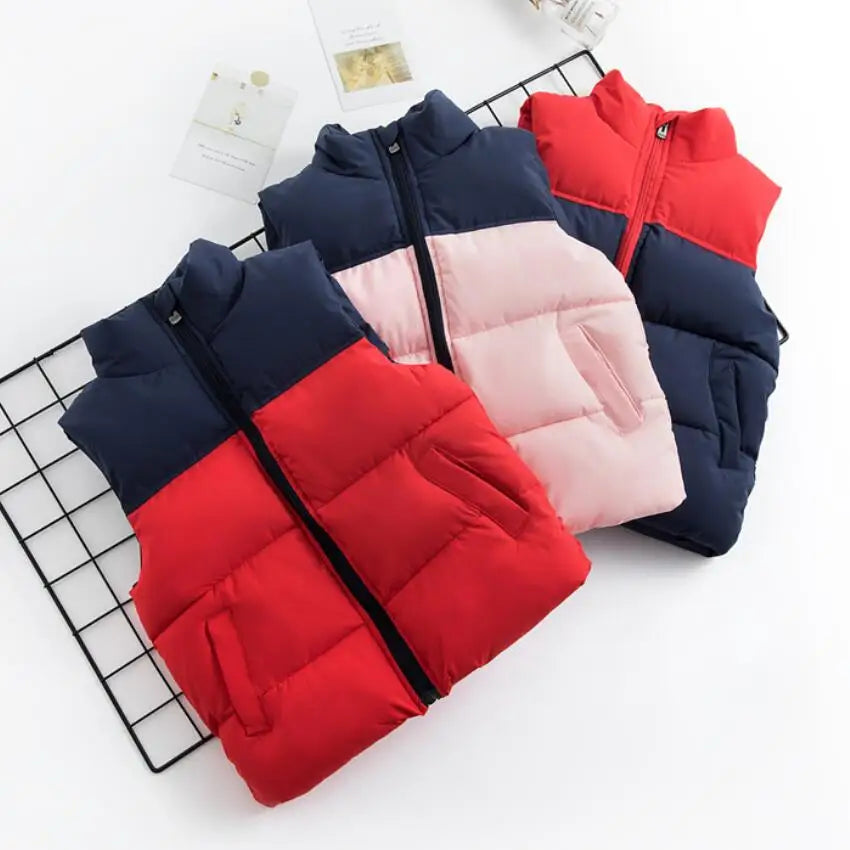 Filles Garçons Down Gilets en coton Veste chaude sans manches pour enfants Gilet pour enfants