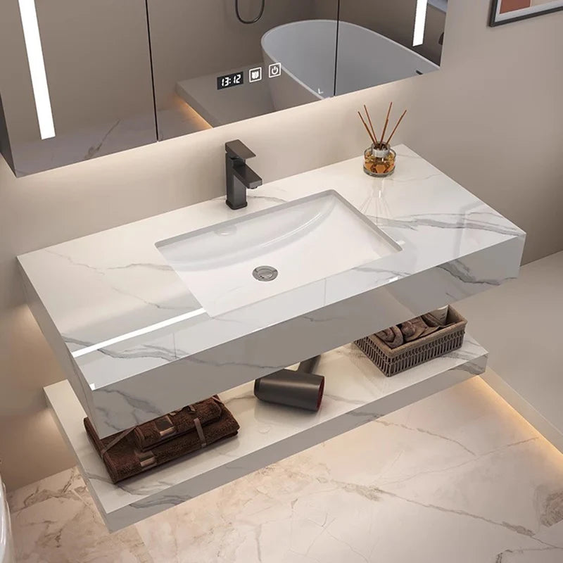 Armoires de salle de bain de toilette simples Cloison vintage Vanité Lumière Armoires de salle de bain Miroirs de rangement Meuble Toilette Meubles de maison