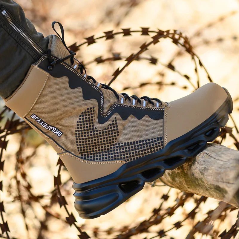Baskets de travail à embout d'acier pour hommes, chaussures de sécurité neuves et anti-crevaison, bottes de travail indestructibles, chaussures de sécurité légères