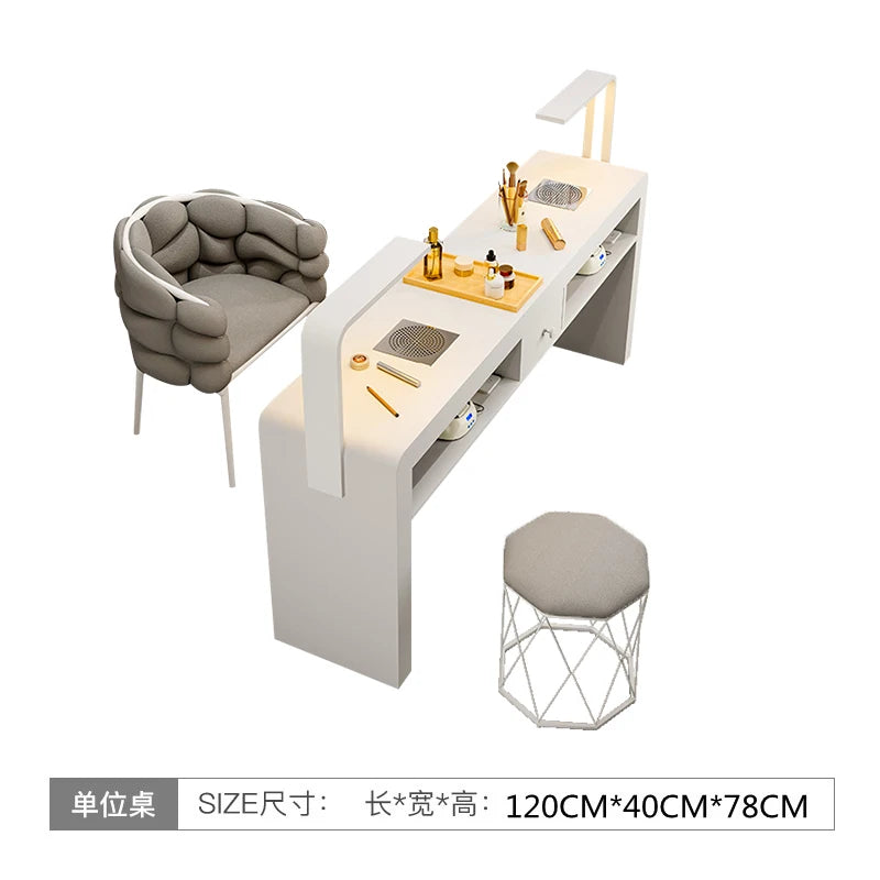 Beauté Table à ongles de luxe Équipement professionnel portable moderne Bureau à ongles Manucure Meuble simple Onglerie Meubles de salon