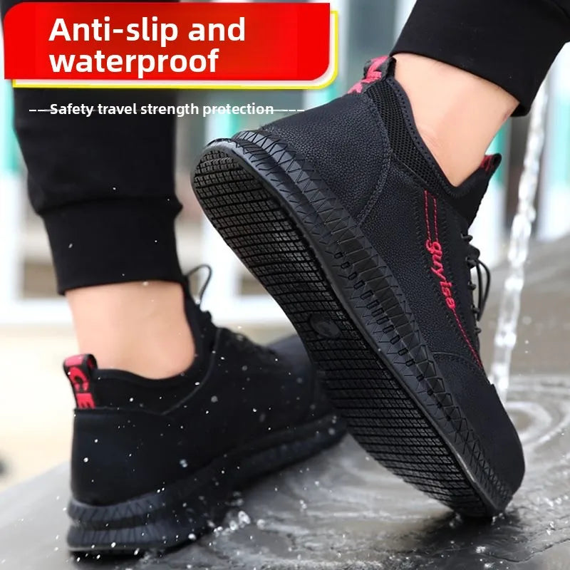 Chaussures de sécurité pour hommes, embout en acier, antidérapantes, imperméables, avec protection anti-usure et anti-perçage