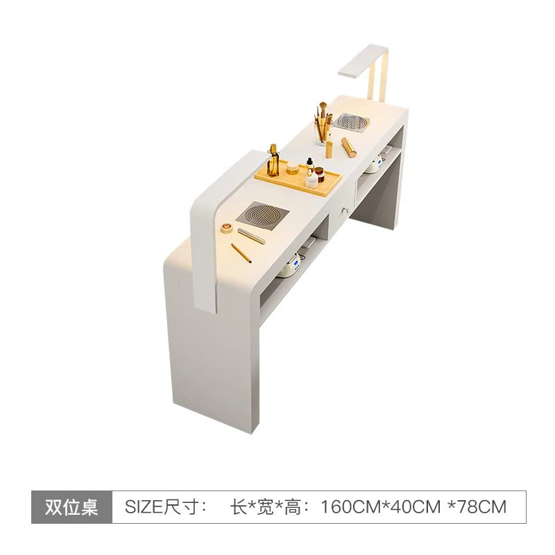 Beauté Table à ongles de luxe Équipement professionnel portable moderne Bureau à ongles Manucure Meuble simple Onglerie Meubles de salon