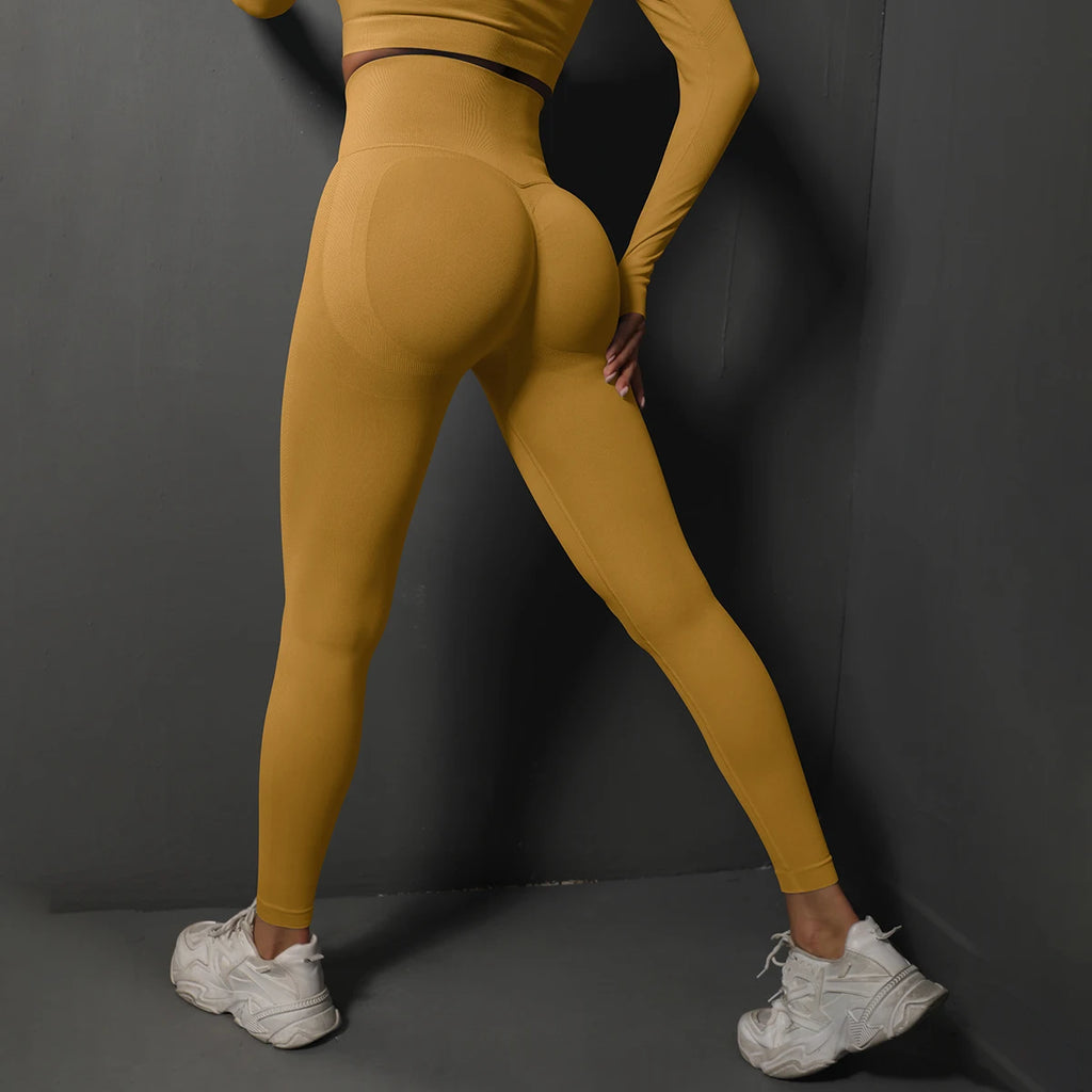 Leggings de gym sans couture Femmes Pantalons de yoga Sexy Taille haute Butin Lifting Leggings Pantalons Femmes Vêtements de sport Vêtements de fitness