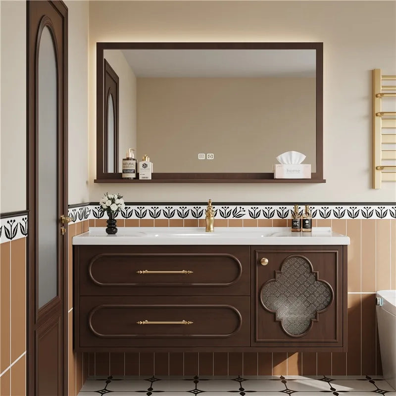 Luxury Inside Storage Bathroom Cabinet Japan Brown Smart Mirror Bathroom Cabinet Space Saving Meuble Salle De Bain Furniture