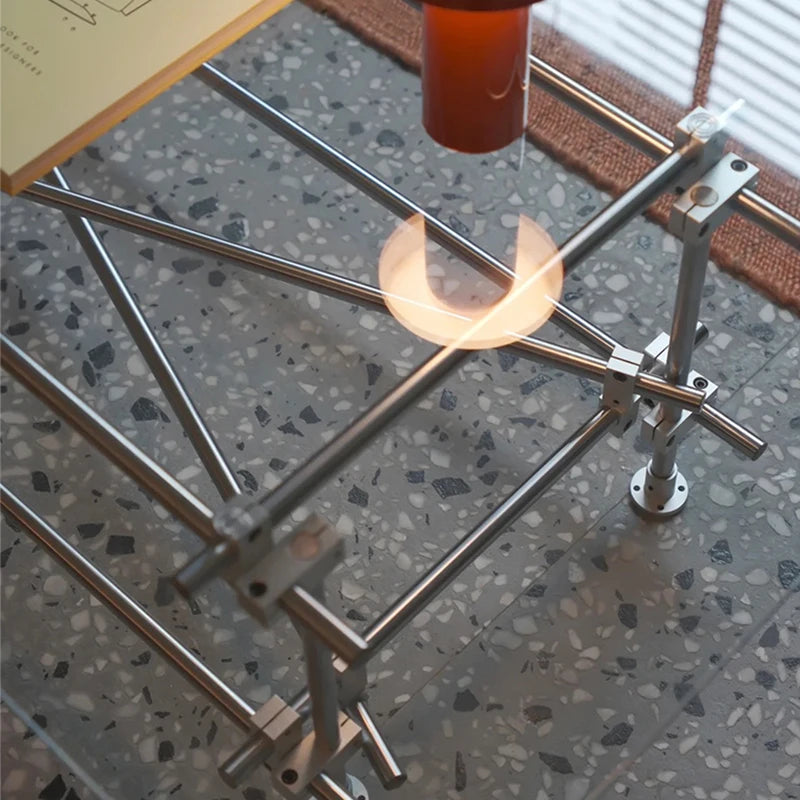 Table basse transparente, organisateur unique, table basse de qualité industrielle, décoration minimaliste moderne, meubles