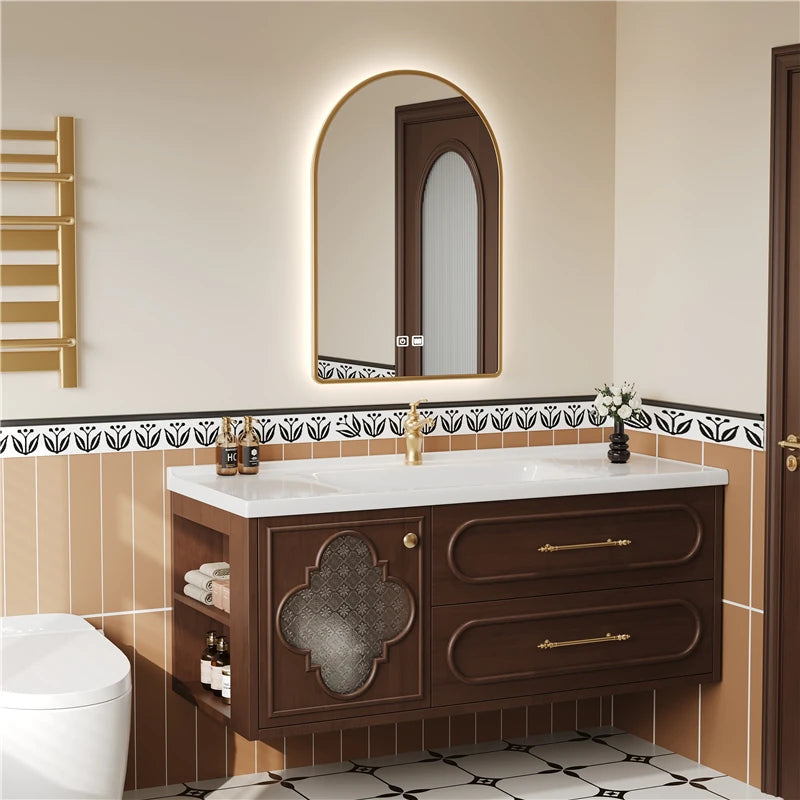 Luxury Inside Storage Bathroom Cabinet Japan Brown Smart Mirror Bathroom Cabinet Space Saving Meuble Salle De Bain Furniture