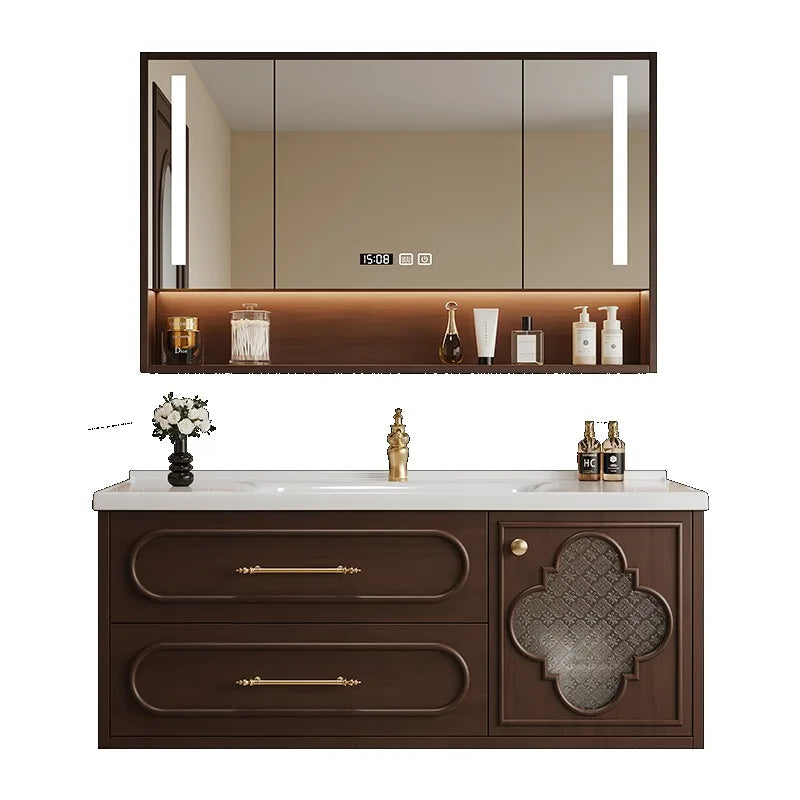 Luxury Inside Storage Bathroom Cabinet Japan Brown Smart Mirror Bathroom Cabinet Space Saving Meuble Salle De Bain Furniture