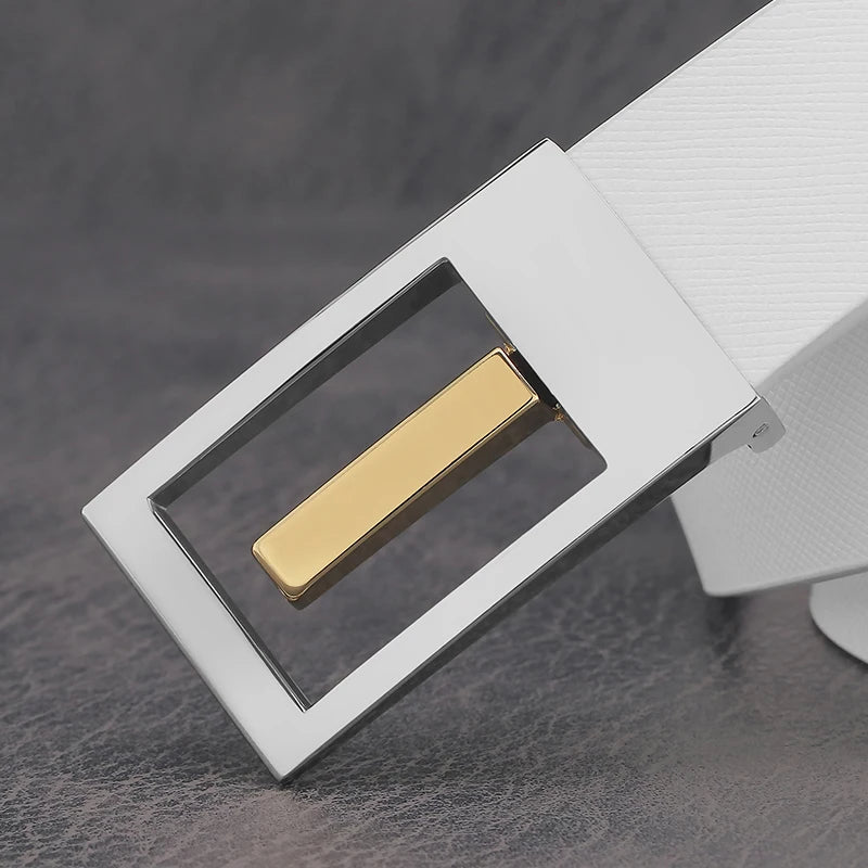 Boucle Blanche Designers Ceintures Haute Qualité Hommes et Femmes Mode Cuir Véritable