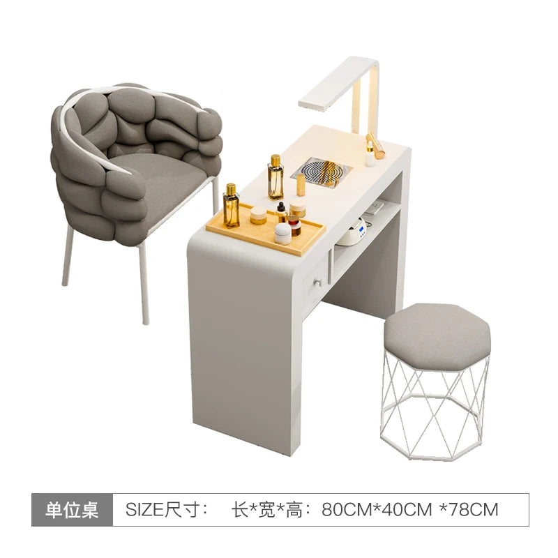 Beauté Table à ongles de luxe Équipement professionnel portable moderne Bureau à ongles Manucure Meuble simple Onglerie Meubles de salon