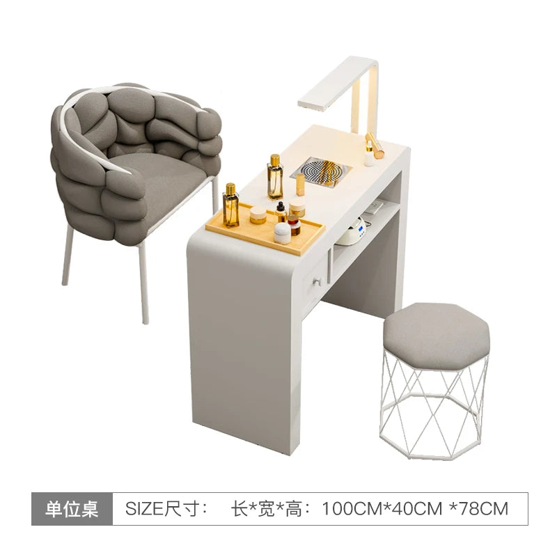 Beauté Table à ongles de luxe Équipement professionnel portable moderne Bureau à ongles Manucure Meuble simple Onglerie Meubles de salon