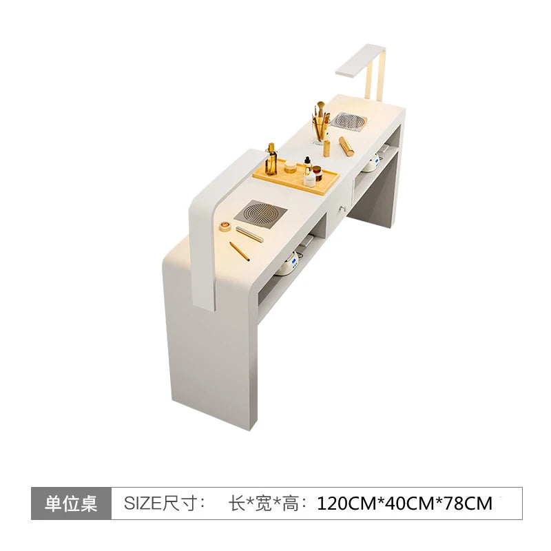 Beauté Table à ongles de luxe Équipement professionnel portable moderne Bureau à ongles Manucure Meuble simple Onglerie Meubles de salon