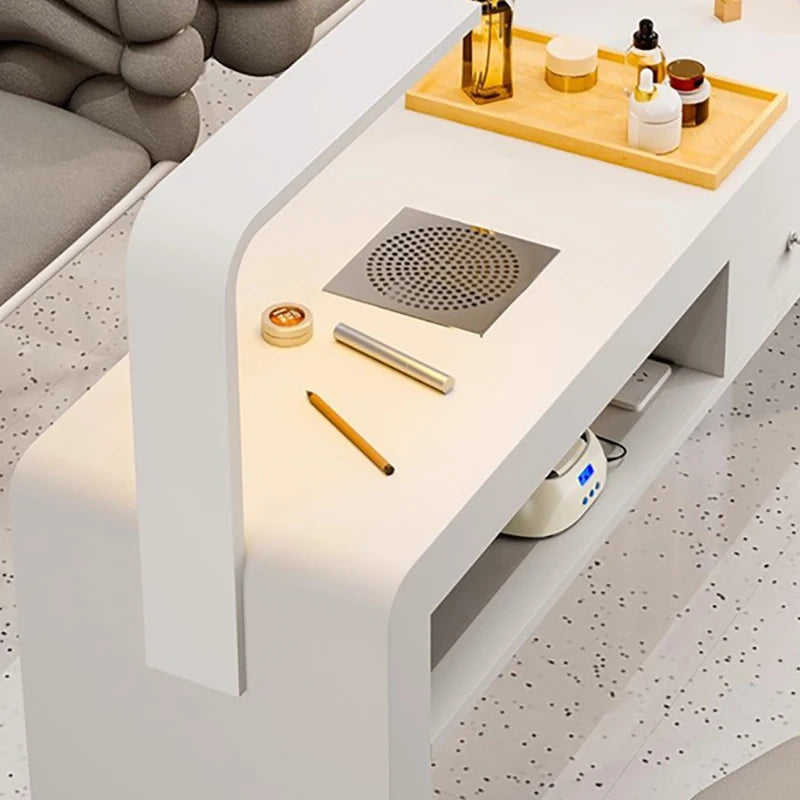 Beauté Table à ongles de luxe Équipement professionnel portable moderne Bureau à ongles Manucure Meuble simple Onglerie Meubles de salon