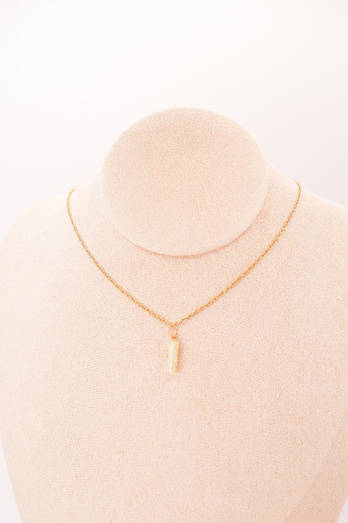 Pendentif | Mini piliers en Jade "Fleurs de prunier"