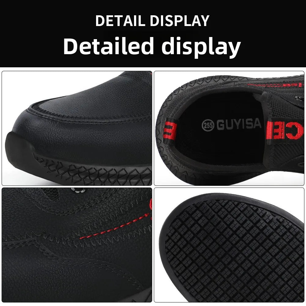 Chaussures de sécurité pour hommes, embout en acier, antidérapantes, imperméables, avec protection anti-usure et anti-perçage