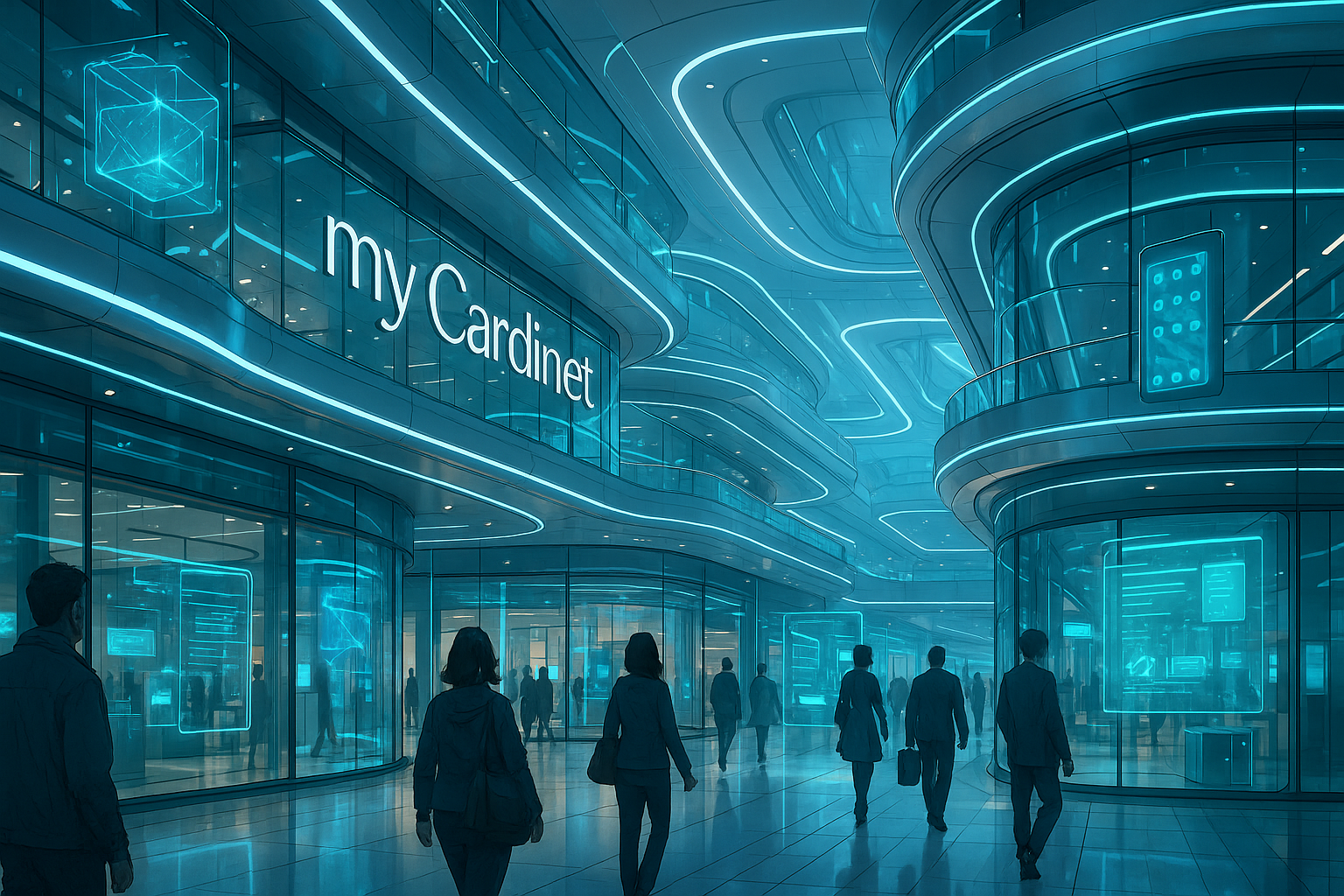 Centre commercial du futur avec écrit my Cardinet