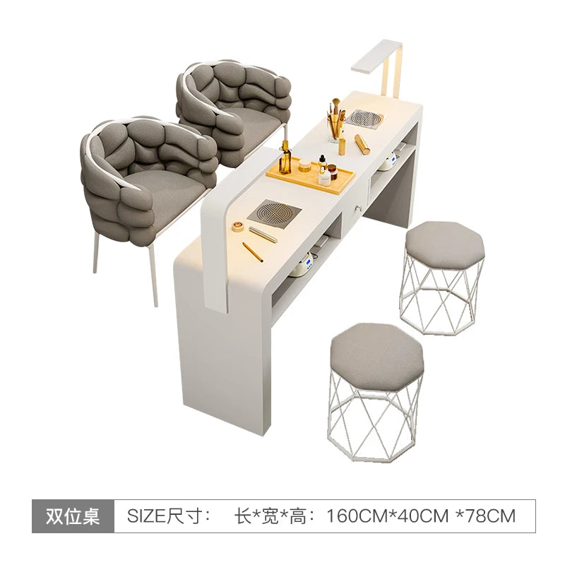 Beauté Table à ongles de luxe Équipement professionnel portable moderne Bureau à ongles Manucure Meuble simple Onglerie Meubles de salon