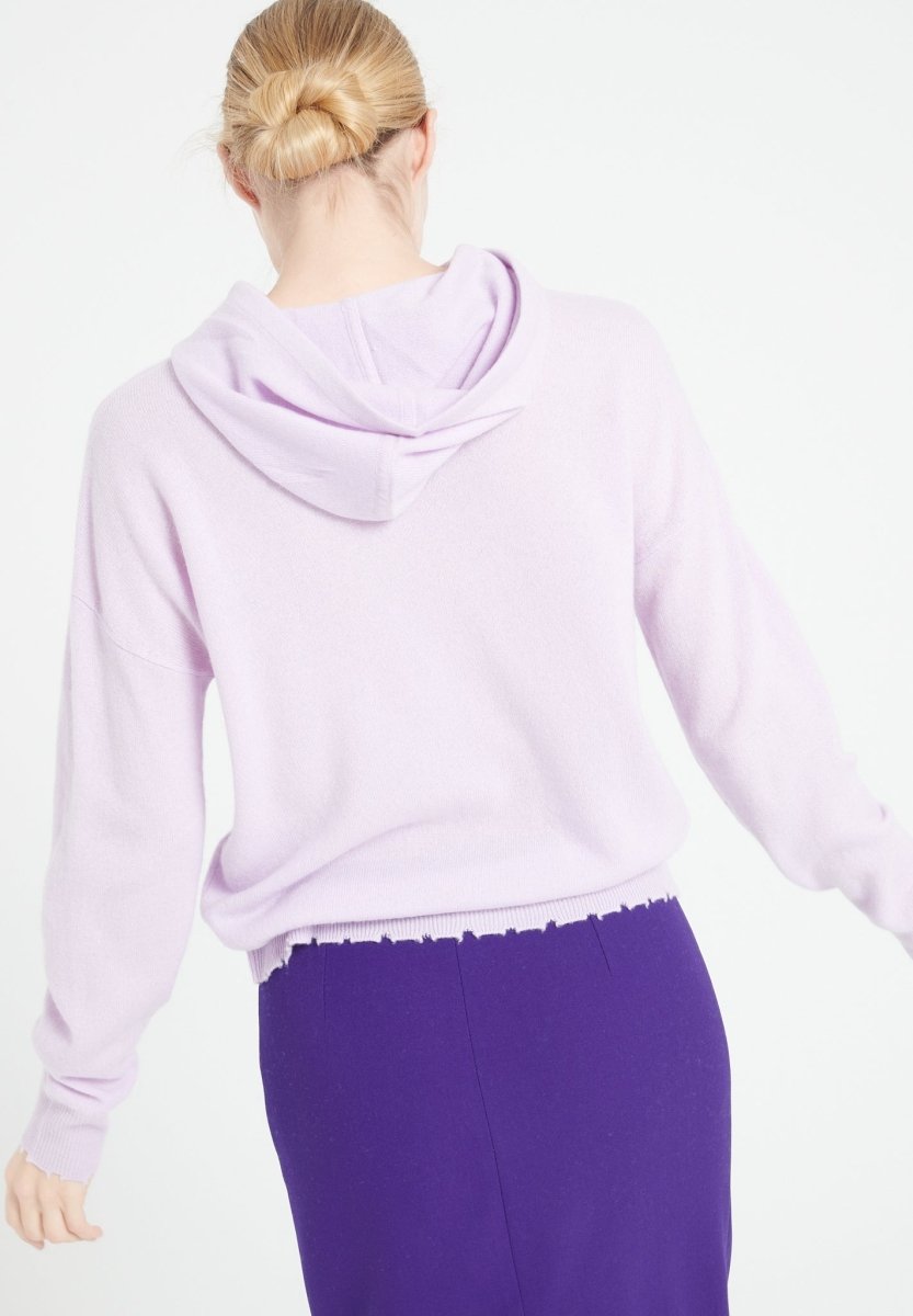 Sweat à capuche cachemire lilas femme - MIA 16